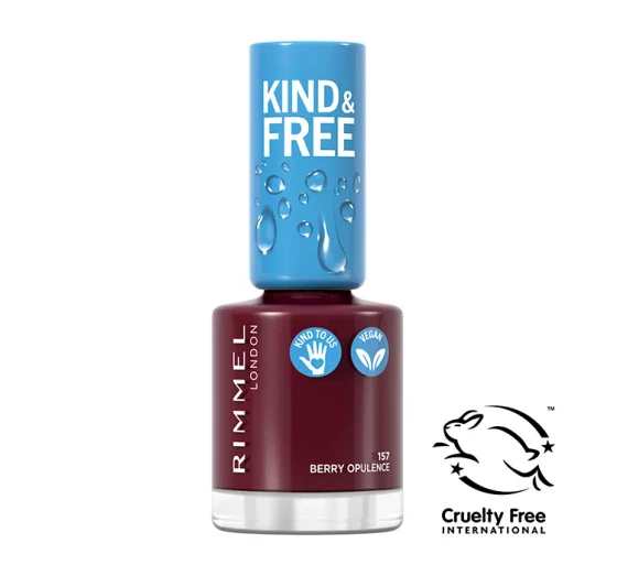 Kliknij na zdjęcie, aby je powiększyć RIMMEL KIND & FREE VEGANER NAGELLACK 157 BERRY OPULENCE 8ML