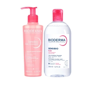 Bioderma Sensibio Pflegeset für empfindliche Haut Mizellenwasser + Mizellen-Gel