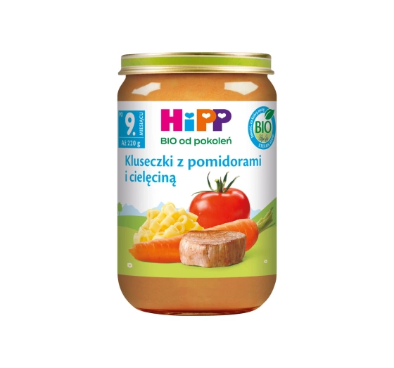HiPP Bio Menü nach dem 9. Monat – Nockerln mit Tomaten und Kalbfleisch 220g
