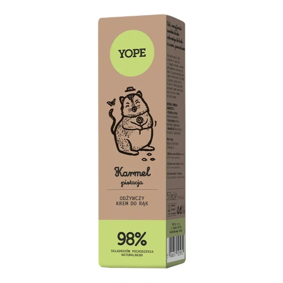 Kliknij na zdjęcie, aby je powiększyć Yope Nährende Handcreme Karamell & Pistazie 50 ml