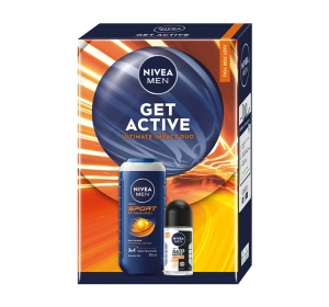 NIVEA MEN Get Active Geschenkset für Männer Duschgel + Antitranspirant Roll-on