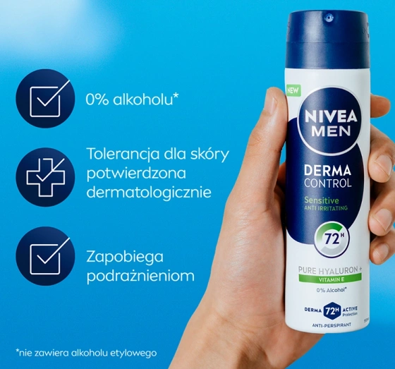 NIVEA MEN Derma Control Antitranspirant Spray für Männer Sensitive 150 ml