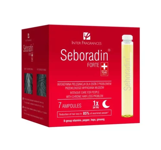 Kliknij na zdjęcie, aby je powiększyć SEBORADIN FORTE GEGEN HAARAUSFALL AMPULLEN 38,5ML (7 x 5,5 ML)