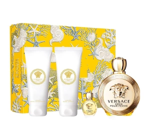 Versace Eros Pour Femme Eau de Parfum Spray 100ml + 5ml + Balsam 100ml + Gel 100ml 