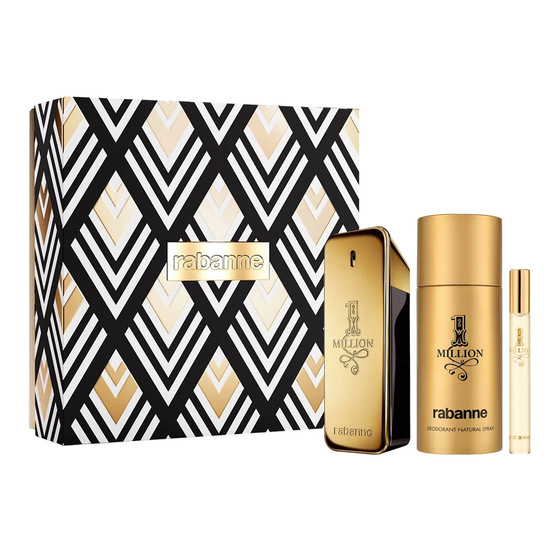 Kliknij na zdjęcie, aby je powiększyć Rabanne 1 Million Eau de Toilette Spray 100 ml + 10 ml + Deodorant-Spray 150 ml