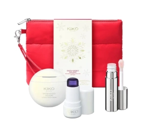 KIKO Milano Snow-Kissed Holiday Mountain Mates Skincare Geschenkset für Hautpflege Handcreme 50 ml + Lippenmaske 4 ml + Gesichtsstift SPF50 6 g
