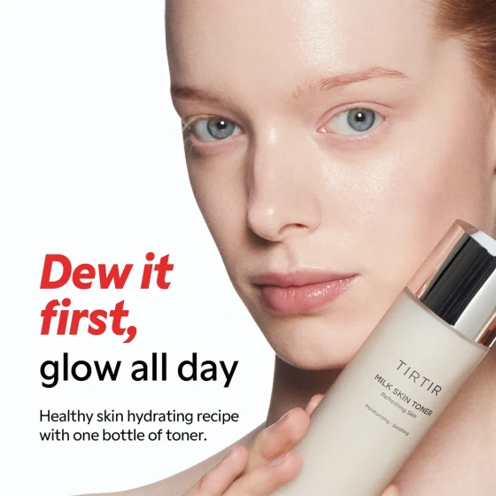 TIRTIR Milk Skin Toner – feuchtigkeitsspendendes Gesichtswasser auf Milchbasis mit Reisextrakt, 50 ml