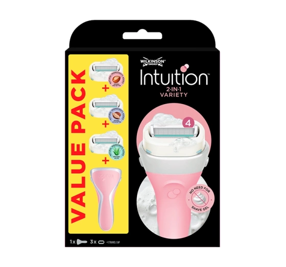 Kliknij na zdjęcie, aby je powiększyć WILKINSON SWORD INTUITION VARIETY EDITION RASIER FÜR FRAUEN + 2 RASIERKLINGEN