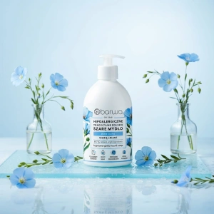 Barwa Hipoalergiczna Traditionelle polnische graue Flüssigseife mit Leinsamen 500 ml
