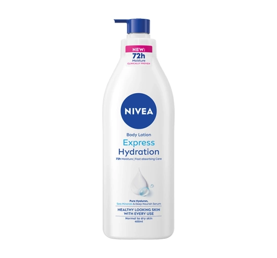 NIVEA Express Feuchtigkeitsspendende Lotion mit Pumpspender 400 ml