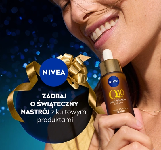 Kliknij na zdjęcie, aby je powiększyć NIVEA Q10 Elegance Geschenkset mit Gesichtspflege-Kosmetik und Kosmetiktasche