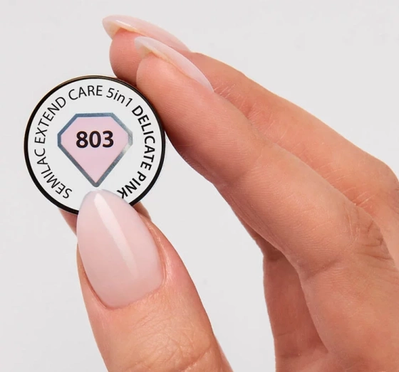 Kliknij na zdjęcie, aby je powiększyć SEMILAC EXTEND CARE 5IN1 HYBRIDLACK BASIS TOP 803 DELICATE PINK7ML