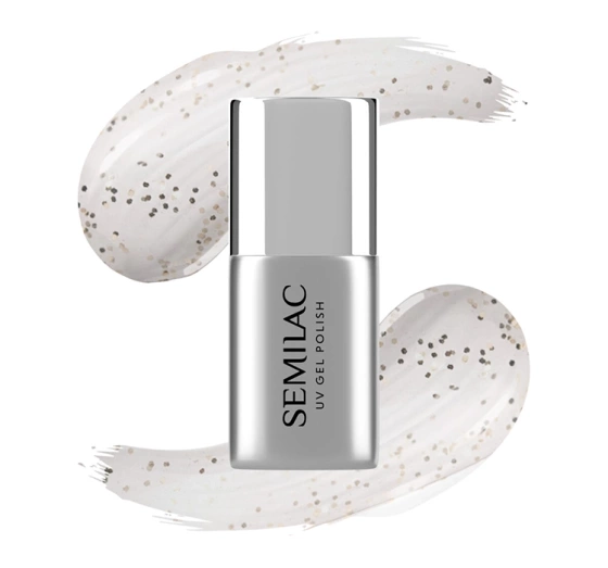 Semilac TrendyLicious Top No Wipe mit goldenen Glitzerpartikeln T33 Old Money 7 ml