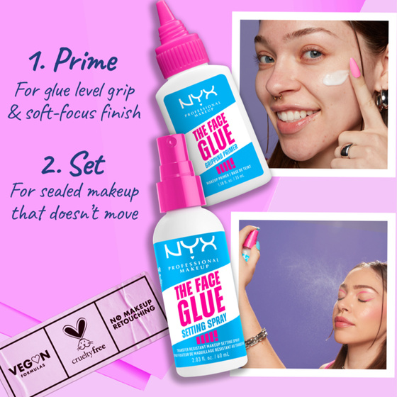 Kliknij na zdjęcie, aby je powiększyć NYX Professional Makeup The Face Glue – extrem langanhaltende Make-up-Unterlage 35 ml