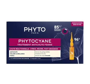 Phyto Phytocyane – Kur gegen reaktiven Haarausfall für Frauen, 12 x 5 ml