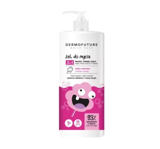 Kliknij na zdjęcie, aby je powiększyć DERMOFUTURE DAILY CARE 3IN1 DUSCHGEL FÜR KINDER ZUCKERWATTE 500ML
