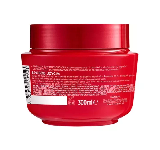 Kliknij na zdjęcie, aby je powiększyć LOREAL COLOR VIVE MASKE GEFÄRBTES HAAR 300ML