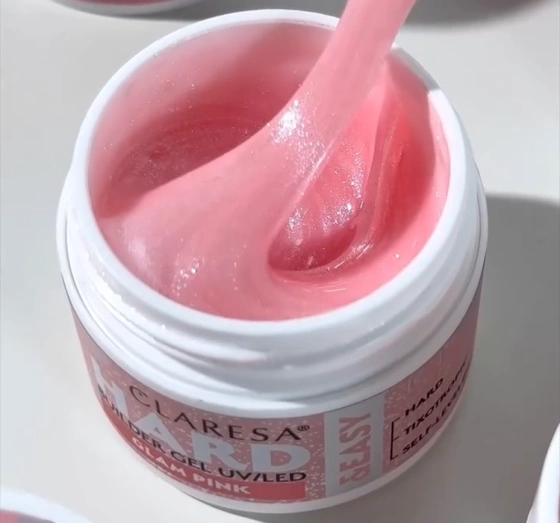Kliknij na zdjęcie, aby je powiększyć Claresa Hard & Easy Aufbaugel für Nägel Glam Pink 45 g