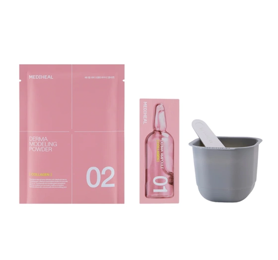 Kliknij na zdjęcie, aby je powiększyć Mediheal Derma Modeling Pack Collagen Firming Gesichtspflege-Set Algenmaske 28 g + Serum 2 ml