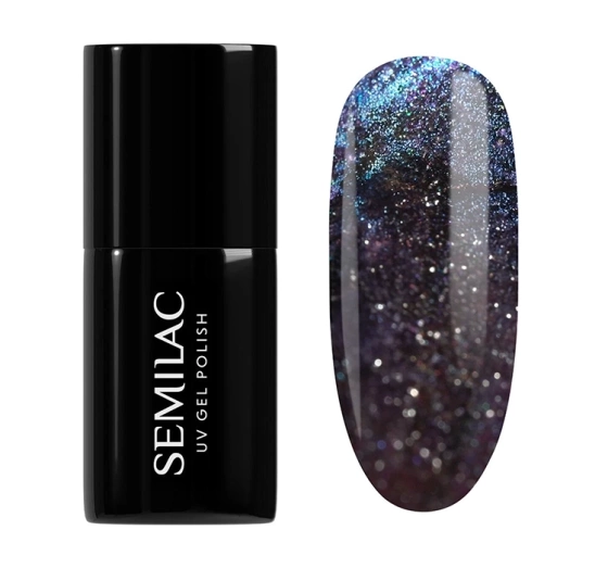 Kliknij na zdjęcie, aby je powiększyć Semilac Galaxy Flash Hybrid-Nagellack 828 Grey Holo 7 ml