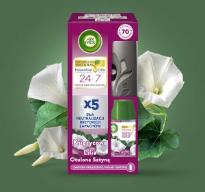 Air Wick Freshmatic Set Automatischer Lufterfrischer + Nachfüllung Mondlilie in Satin gehüllt