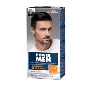 JOANNA POWER MEN COLOR CREAM HAARFARBE FÜR MÄNNER 02 DARK BROWN