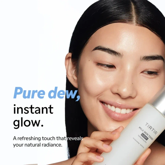 TIRTIR Milk Skin Toner Light – leichtes, milchiges Feuchtigkeitsgesichtswasser mit Reisextrakt, 50 ml