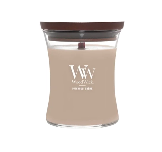 Kliknij na zdjęcie, aby je powiększyć Woodwick Medium Jar Candle Duftkerze Patchouli Creme 275 g