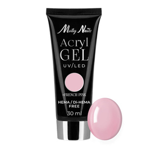 Molly Nails Acrylgel zum Verlängern und Aufbauen der Nägel, French Pink, 30 ml