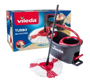 Vileda Turbo 2in1 Microfibre Set Wischmopp mit Eimer