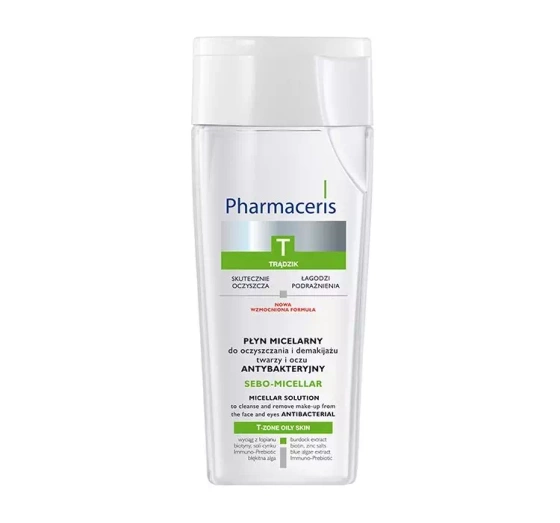 PHARMACERIS T SEBO MICELLAR ANTIBAKTERIELLES MIZELLENWASSER ZUR REINIGUNG UND ZUM ABSCHMINKEN VON GESICHT UND AUGEN 200ML