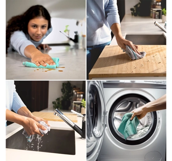 Kliknij na zdjęcie, aby je powiększyć Vileda Pro Clean Microfibre L Mikrofasertücher mit Enzymen 2 Stück