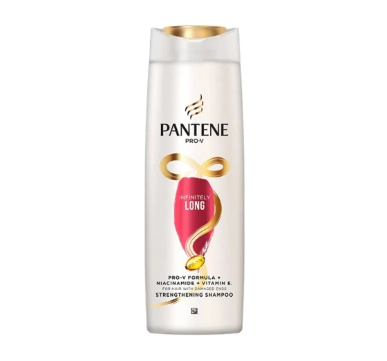 Kliknij na zdjęcie, aby je powiększyć PANTENE PRO-V INFINITELY LONG SHAMPOO FÜR TROCKENES UND BESCHÄDIGTES HAAR 400ML