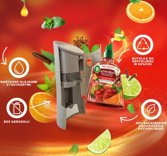 Air Wick 24/7 Active Fresh Set Automatischer Lufterfrischer + Nachfüller Fruchtige Sangria