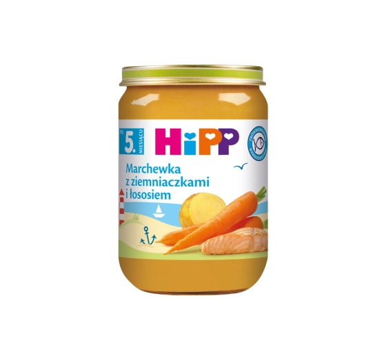 HiPP Bio Menü nach dem 5. Monat – Karotten mit Kartoffeln und Lachs 180g
